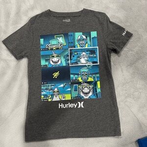Hurley Charcoal Kids Tees with Graphic Design